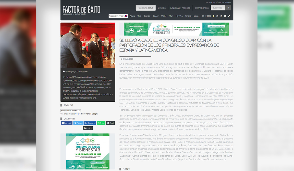 Se llevó a cabo el VI congreso CEAPI con la participación de los principales empresarios de España y Latinoamérica